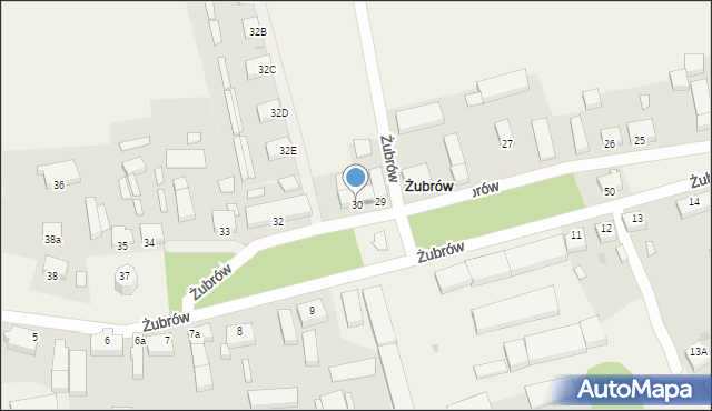 Żubrów, Żubrów, 30, mapa Żubrów