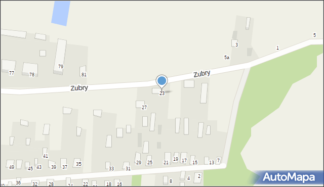 Zubry, Zubry, 23, mapa Zubry