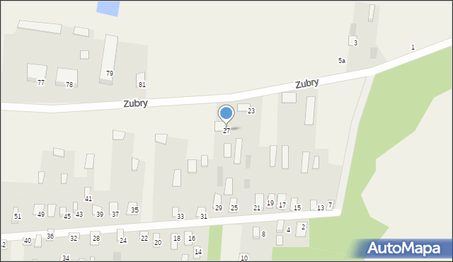 Zubry, Zubry, 27, mapa Zubry