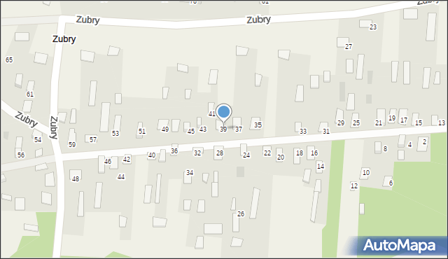 Zubry, Zubry, 39, mapa Zubry