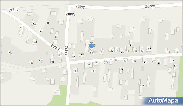 Zubry, Zubry, 53, mapa Zubry