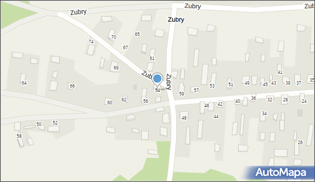 Zubry, Zubry, 54, mapa Zubry