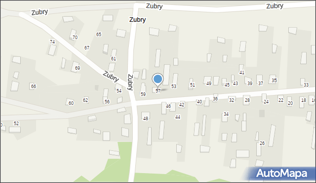 Zubry, Zubry, 57, mapa Zubry