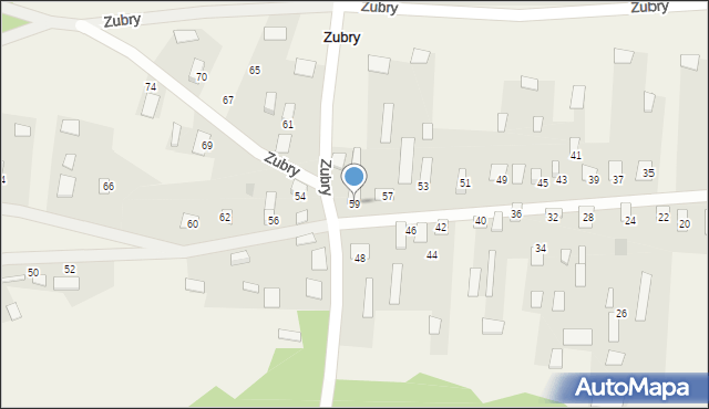 Zubry, Zubry, 59, mapa Zubry