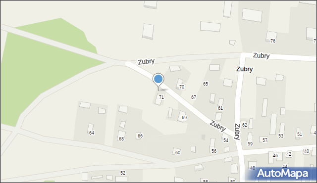 Zubry, Zubry, 74, mapa Zubry