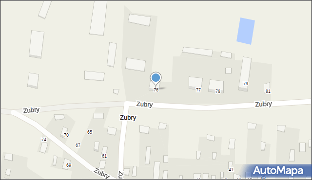 Zubry, Zubry, 76, mapa Zubry