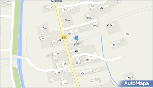 Zubrzyca Dolna, Zubrzyca Dolna, 163a, mapa Zubrzyca Dolna