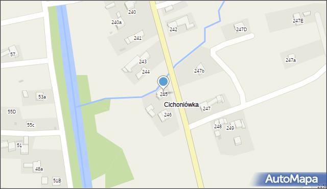 Zubrzyca Dolna, Zubrzyca Dolna, 245, mapa Zubrzyca Dolna