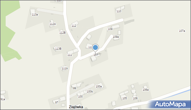 Zubrzyca Górna, Zubrzyca Górna, 107, mapa Zubrzyca Górna