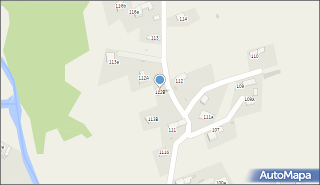 Zubrzyca Górna, Zubrzyca Górna, 112B, mapa Zubrzyca Górna