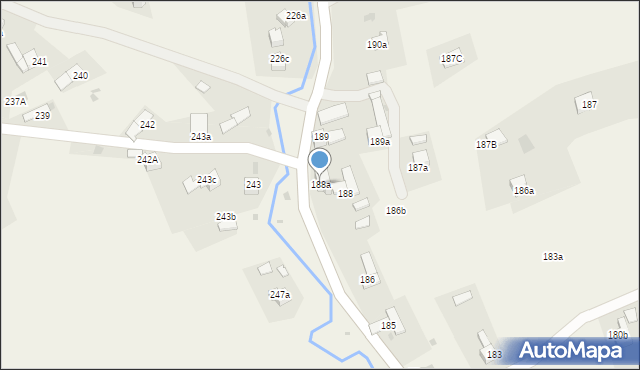 Zubrzyca Górna, Zubrzyca Górna, 188a, mapa Zubrzyca Górna