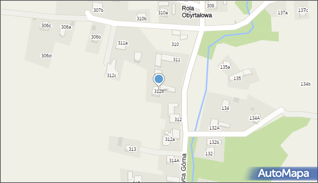 Zubrzyca Górna, Zubrzyca Górna, 312b, mapa Zubrzyca Górna