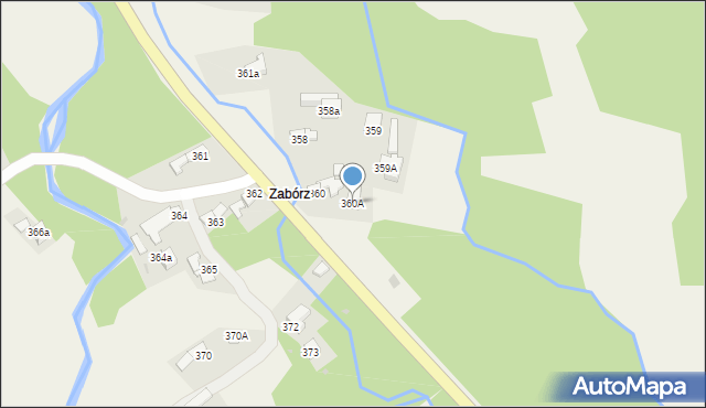 Zubrzyca Górna, Zubrzyca Górna, 360A, mapa Zubrzyca Górna