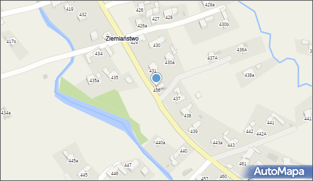 Zubrzyca Górna, Zubrzyca Górna, 436, mapa Zubrzyca Górna