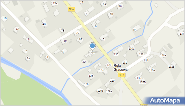 Zubrzyca Górna, Zubrzyca Górna, 4A, mapa Zubrzyca Górna