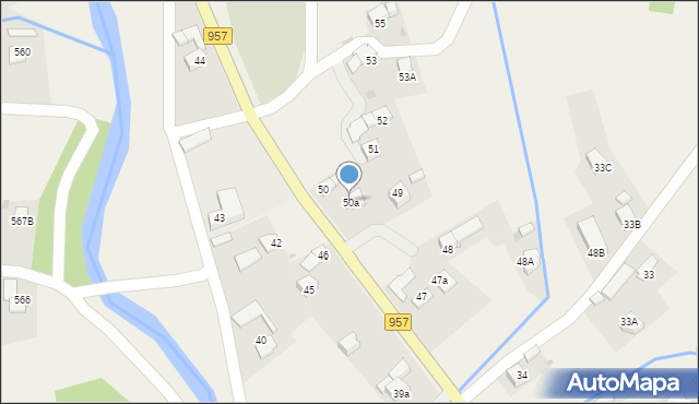 Zubrzyca Górna, Zubrzyca Górna, 50a, mapa Zubrzyca Górna