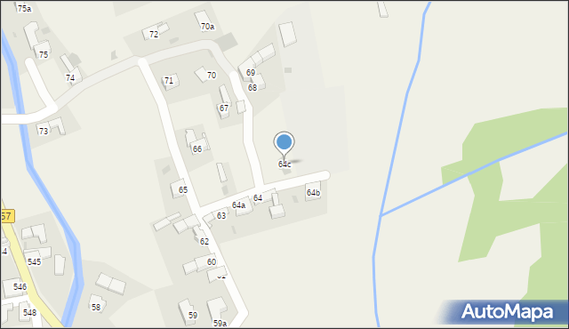 Zubrzyca Górna, Zubrzyca Górna, 64c, mapa Zubrzyca Górna