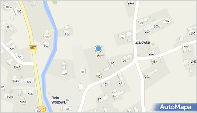 Zubrzyca Górna, Zubrzyca Górna, 95b, mapa Zubrzyca Górna