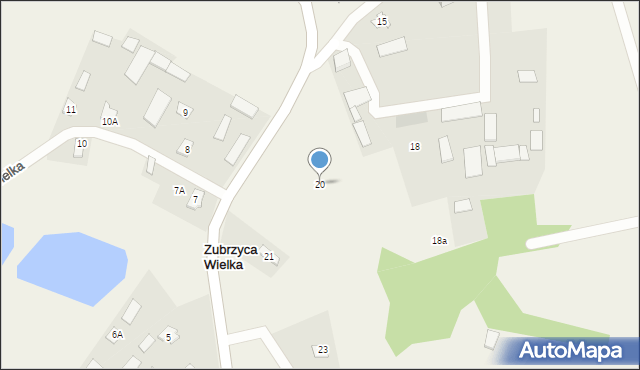 Zubrzyca Wielka, Zubrzyca Wielka, 20, mapa Zubrzyca Wielka