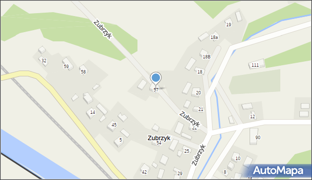 Zubrzyk, Zubrzyk, 57, mapa Zubrzyk