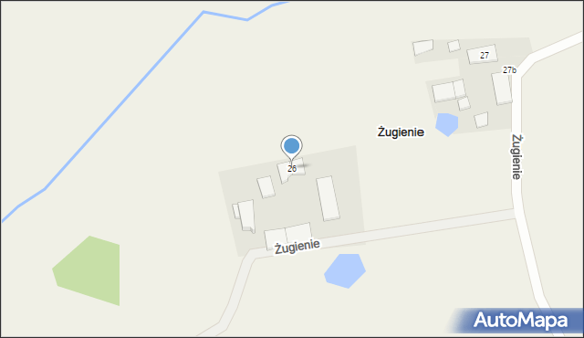 Żugienie, Żugienie, 26, mapa Żugienie