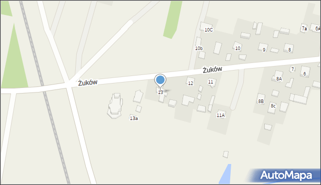 Żuków, Żuków, 13, mapa Żuków