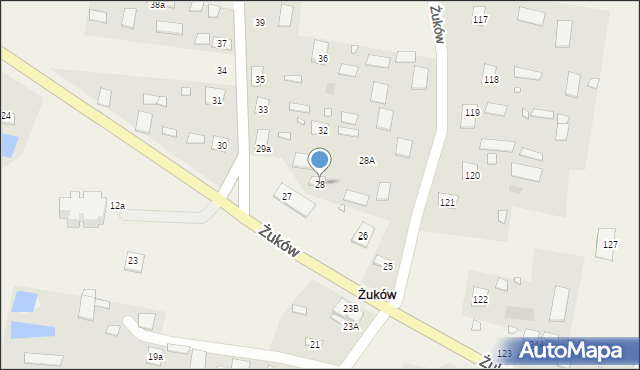 Żuków, Żuków, 28, mapa Żuków