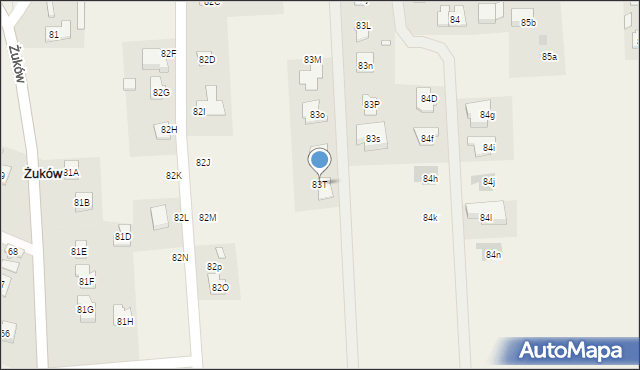 Żuków, Żuków, 83T, mapa Żuków