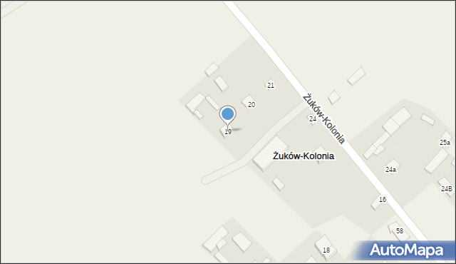 Żuków-Kolonia, Żuków-Kolonia, 19, mapa Żuków-Kolonia