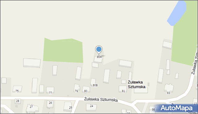 Żuławka Sztumska, Żuławka Sztumska, 80A, mapa Żuławka Sztumska