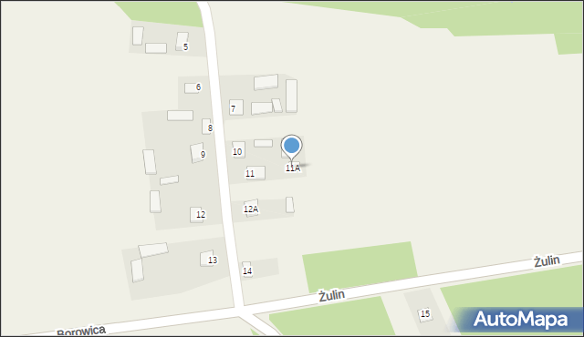 Żulin, Żulin, 11A, mapa Żulin