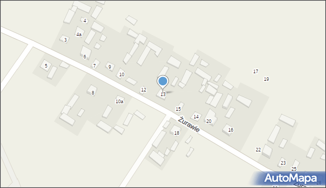 Żurawie, Żurawie, 13, mapa Żurawie