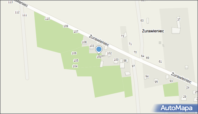 Żurawieniec, Żurawieniec, 101, mapa Żurawieniec