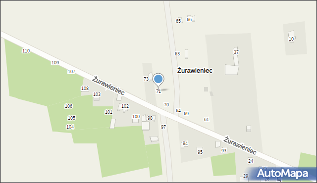 Żurawieniec, Żurawieniec, 71, mapa Żurawieniec