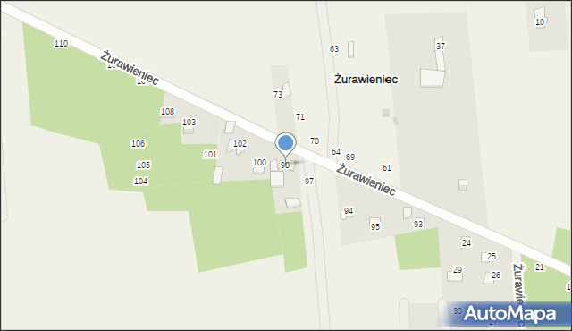 Żurawieniec, Żurawieniec, 98, mapa Żurawieniec