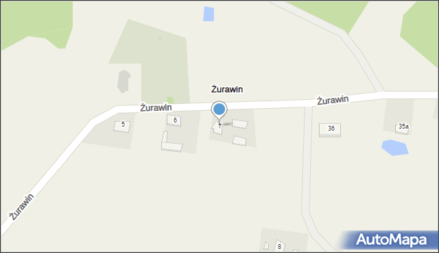 Żurawin, Żurawin, 7, mapa Żurawin