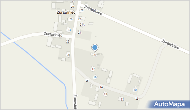 Żurawiniec, Żurawiniec, 21, mapa Żurawiniec