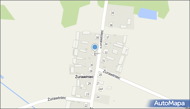 Żurawiniec, Żurawiniec, 32, mapa Żurawiniec