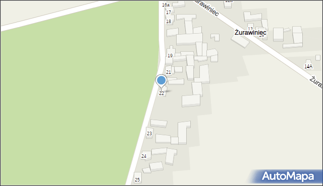 Żurawiniec, Żurawiniec, 22, mapa Żurawiniec