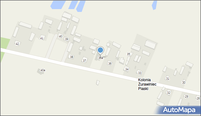 Żurawiniec-Kolonia, Żurawiniec-Kolonia, 36a, mapa Żurawiniec-Kolonia