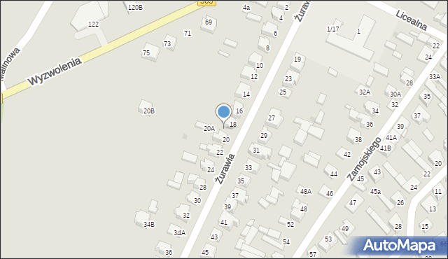 Żuromin, Żurawia, 18a, mapa Żuromin
