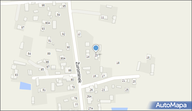 Żurominek, Żurominek, 13, mapa Żurominek