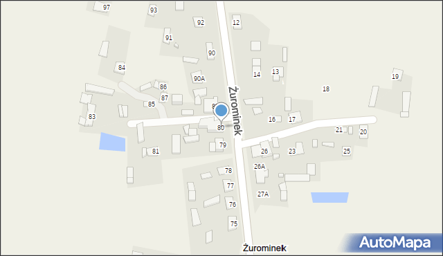 Żurominek, Żurominek, 80, mapa Żurominek