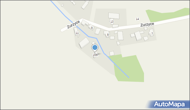 Zurzyce, Zurzyce, 10A, mapa Zurzyce