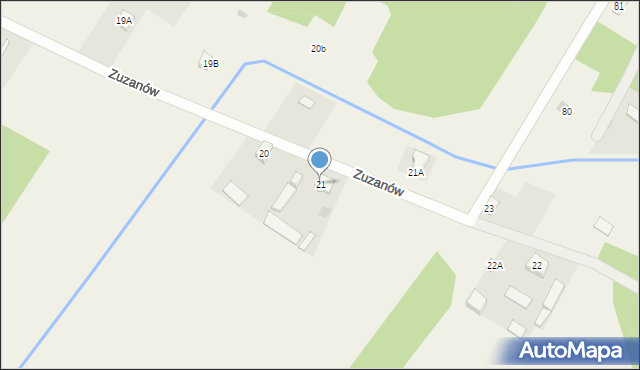 Zuzanów, Zuzanów, 21, mapa Zuzanów