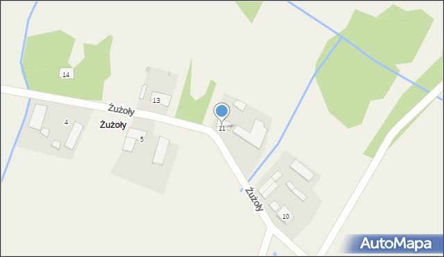 Żużoły, Żużoły, 11, mapa Żużoły