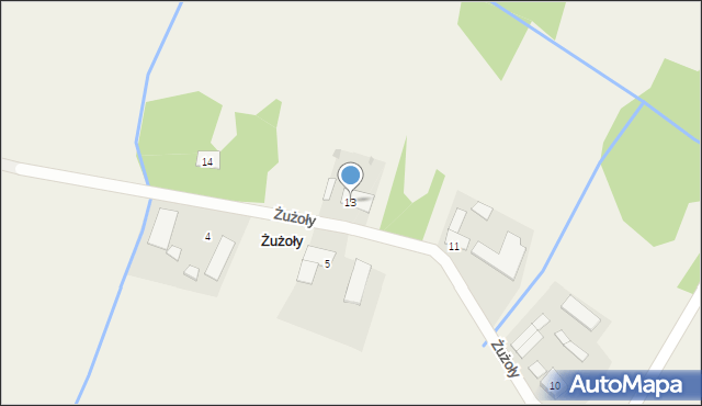 Żużoły, Żużoły, 13, mapa Żużoły