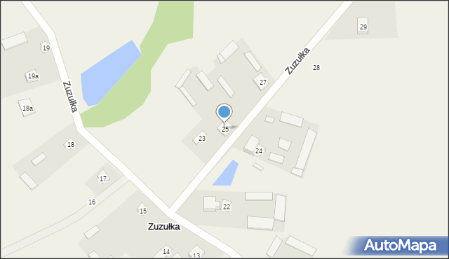 Zuzułka, Zuzułka, 25, mapa Zuzułka