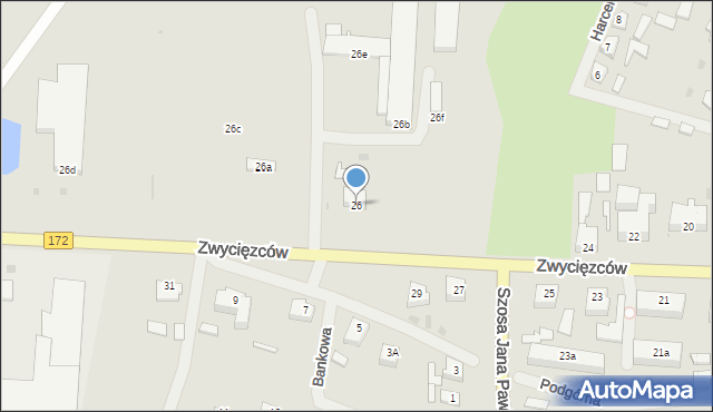 Barwice, Zwycięzców, 26, mapa Barwice