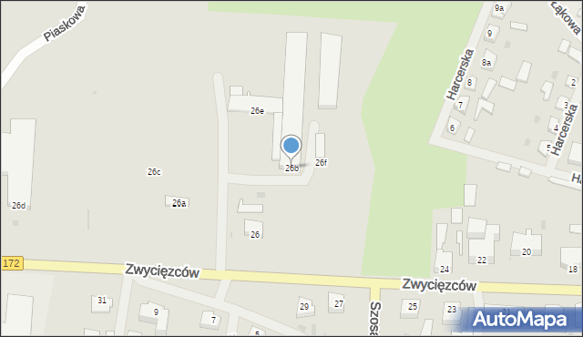 Barwice, Zwycięzców, 26b, mapa Barwice